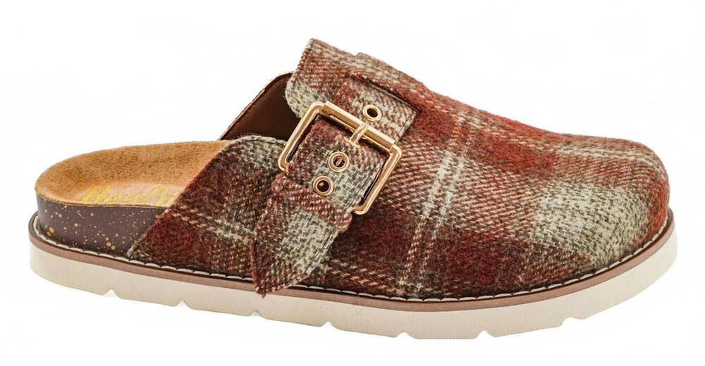NEW CORKYS FOOTWEAR women's day dream slides mules in rustic plaid